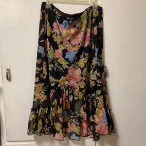 2x high/low floral skirt